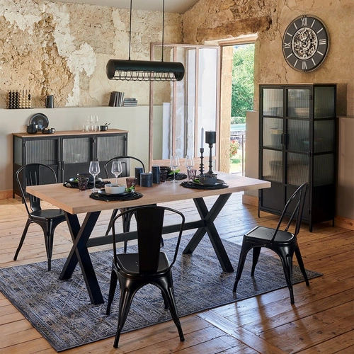 Zegar ścienny Soul 70 cm brązowy cichy mechanizm loftowy do salonu Atmosphera