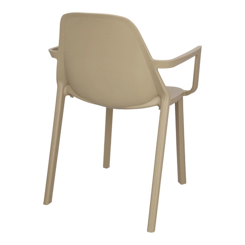 Krzesło ogrodowe z podłokietnikami PIU Arm beżowe SCAB Design, nowoczesne sztaplowane tworzywo