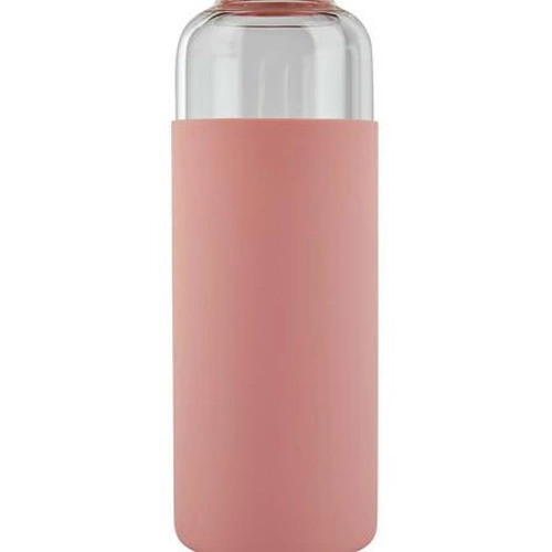 Butelka szklana 500 ml z różowym pokrowcem 5five simply smart do pracy i na trening