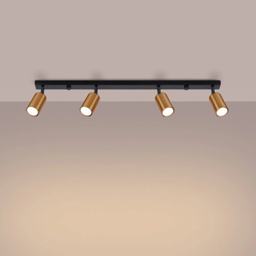 Plafon sufitowy WINX 4L czarny miedź nowoczesny do salonu i sypialni SOLLUX LIGHTING