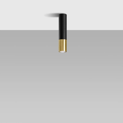 Plafon sufitowy LOOPEZ czarny złoty nowoczesny metalowy do salonu kuchni sypialni