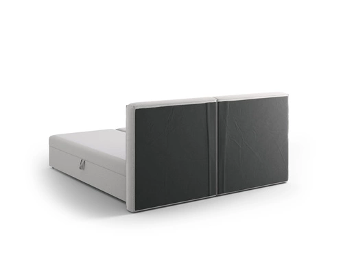 Łóżko tapicerowane Jodie szare 140x200 z pojemnikiem do sypialni nowoczesne Micadoni