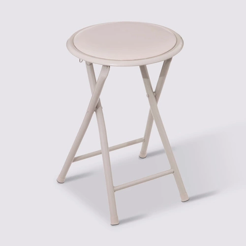 Taboret składany Yaiza beżowy do kuchni klasyczny metalowy 45 cm 5five simply smart