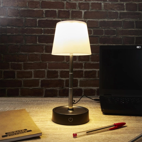 Lampka nocna do sypialni Lumio Intesi bezprzewodowa dotykowa z regulacją wysokości minimalistyczna