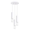 Nowoczesna lampa wisząca LAMI 3P biały metal do salonu i kuchni spiralny design