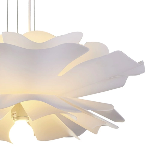 Lampa wisząca PEONY biała 50 cm nowoczesna do salonu i jadalni regulowana