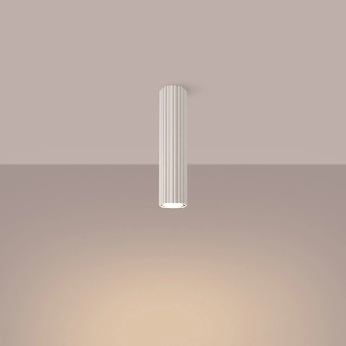 Plafon sufitowy KARBON 30 beżowy minimalistyczny do salonu i sypialni aluminium