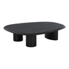Stolik kawowy owalny Tirano czarny nowoczesny do salonu minimalistyczny fornir jesionowy 96x78 cm