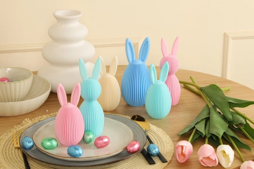 Figurka wielkanocna Intesi Jajko z uszami turkusowa 13,5 cm dekoracja na stół do salonu