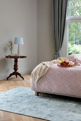 Dywan do salonu Rye Sage 200x280 klasyczny ręcznie tkany kwiatowy łatwy w czyszczeniu Laura Ashley