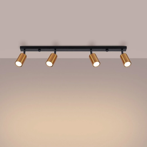 Plafon sufitowy WINX 4L czarny miedź nowoczesny do salonu i sypialni SOLLUX LIGHTING