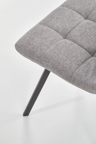 Krzesło tapicerowane Cloud Intesi beżowe do jadalni nowoczesne pikowane na czarnych nogach