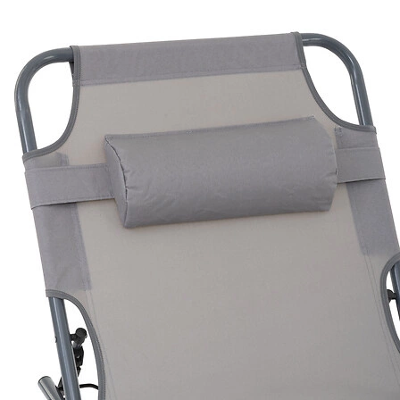 Leżak plażowy Asco Atmosphera szary rozkładany metalowy na balkon i taras