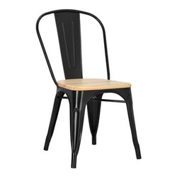 Krzesło do jadalni Paris Wood D2.DESIGN metalowe z drewnianym siedziskiem personalizowany kolor