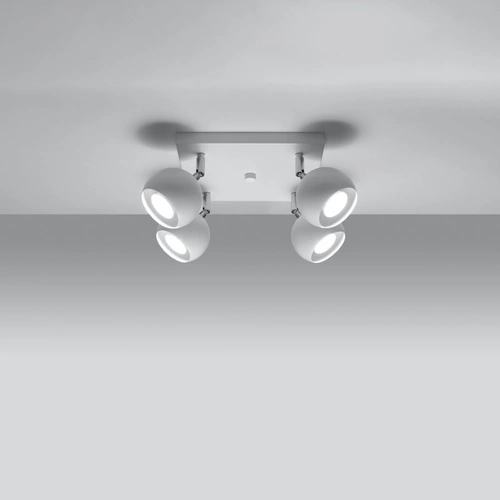 Plafon sufitowy OCULARE 4 biały nowoczesny metalowy do salonu kuchni i sypialni SOLLUX