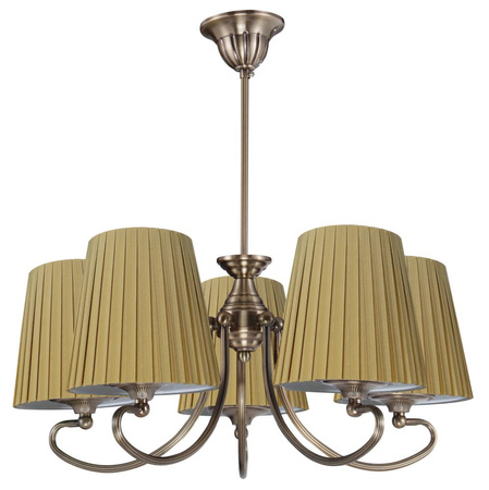 Lampa wisząca Mozart 5x60W E27 patynowa  miedź miodowy