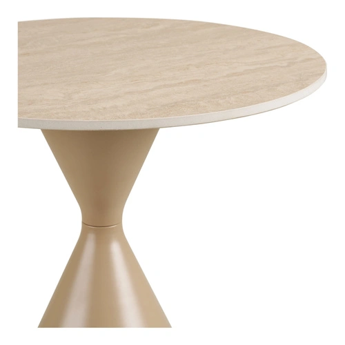 Annecy stolik kawowy okrągły ceramiczny nowoczesny piaskowy 50 cm