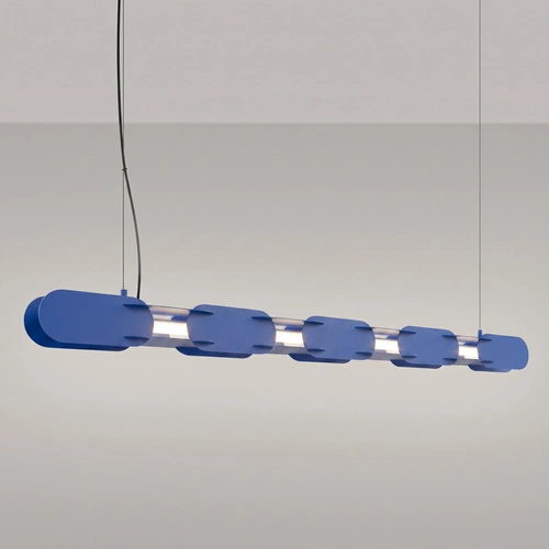 Lampa wisząca CHAIN LED nad wyspę ultramaryna nowoczesna 158 cm