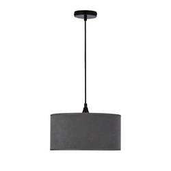 Lampa wisząca Maloto czarny 1x60 E27 abażur walec 30x15 velur grafit/złoto