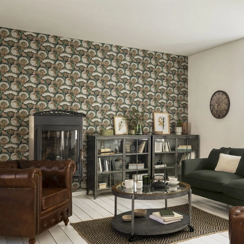 Zegar ścienny Deyan 50 cm brązowy nowoczesny industrialny do salonu i sypialni Atmosphera