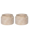 House Nordic świeczniki trawertynowe na tealighty beżowe zestaw 2 do salonu
