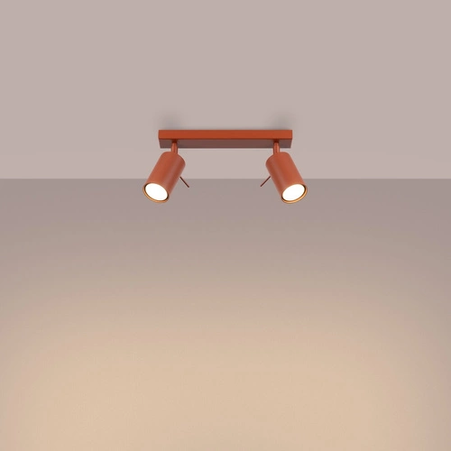 Plafon sufitowy RING 2 nowoczesny czerwony stalowy do salonu sypialni i przedpokoju SOLLUX