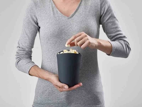 JJ - Zestaw 2 pojemników do popcornu, M-Cuisine pomarańczowy/szary