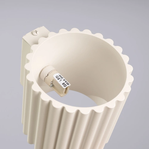 Kinkiet ścienny AURA nowoczesny beżowy aluminiowy do salonu i sypialni G9