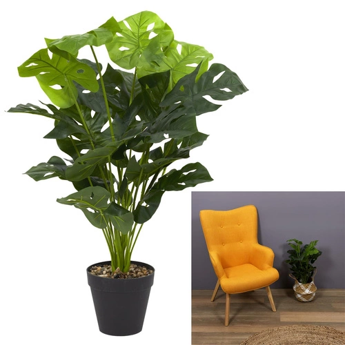 Sztuczna monstera doniczkowa 80 cm Intesi nowoczesna sztuczna roślina do salonu