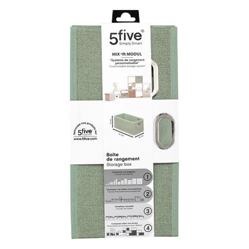 Pudełko materiałowe do regału 15x31 miętowe z uchwytem 5five simply smart do garderoby