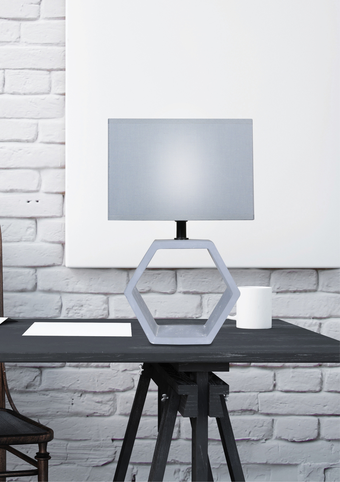 Lampa stołowa Vidal lampka ceramiczna 1x40W E27 grafitowy
