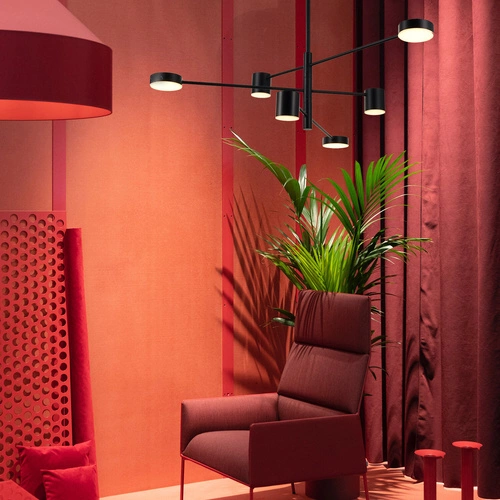 Lampa wisząca LED CLEX 6-punktowa czarna 100 cm nowoczesna do salonu i jadalni