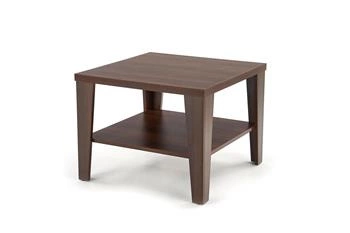 Stolik kawowy Deya kwadratowy nowoczesny z półką ciemny orzech 70x70 do salonu