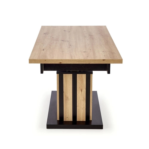Ławostół Lamis loftowy dąb artisan czarny z regulacją wysokości do salonu 130 cm Intesi