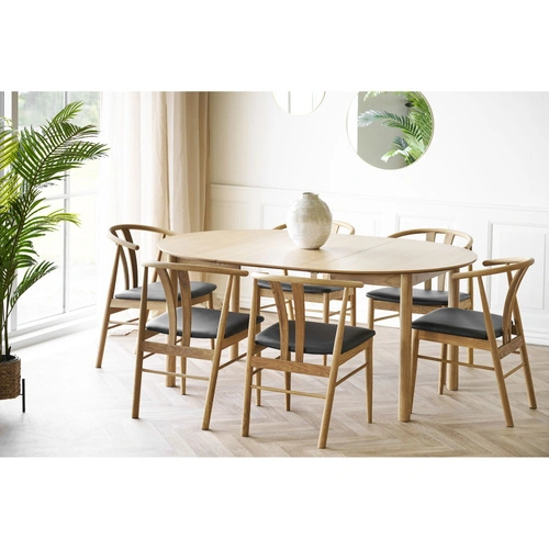 Stół okrągły rozkładany Bundaberg dąb do jadalni 120–220 cm