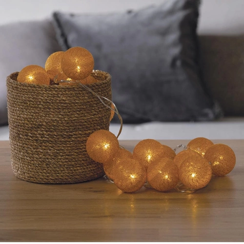 Girlanda cotton balls 20 lampek LED  żółta