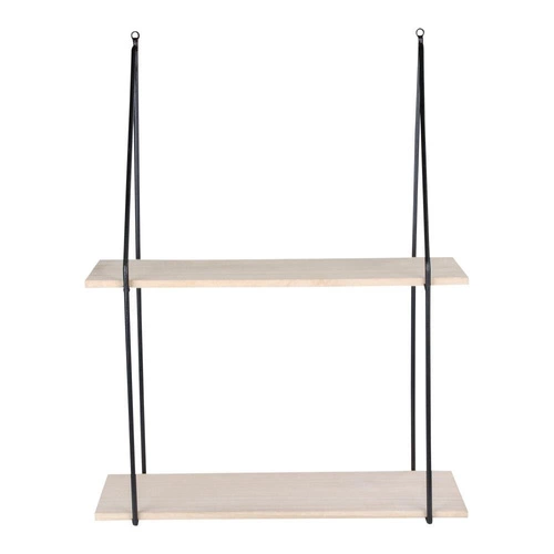 Półka ścienna na książki Haag drewniana czarna nowoczesna do salonu lub biura Intesi