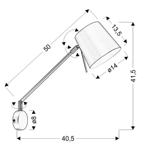 Nowoczesny kinkiet ścienny Killy czarny matowy metalowy z regulacją do salonu i sypialni CANDELLUX