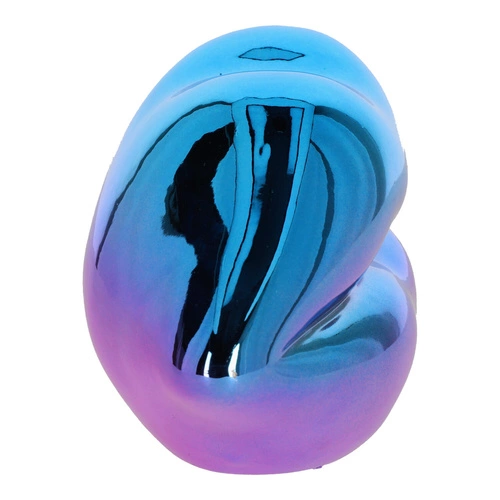 Figurka dekoracyjna usta Intesi ceramiczna opalizująca niebieska do salonu lub na prezent