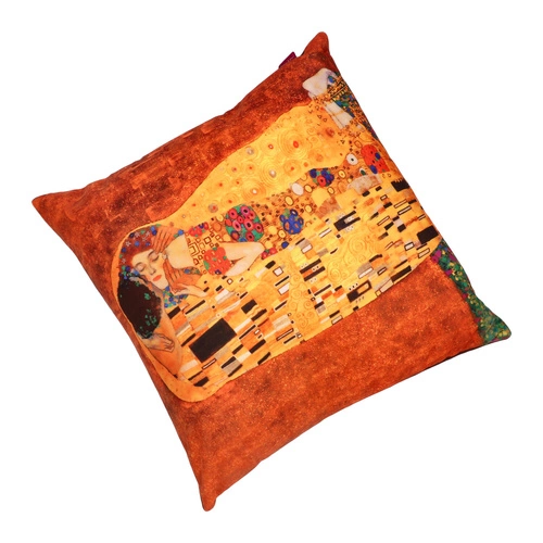 Poduszka dekoracyjna welurowa Pocałunek Intesi 40x40 złota do salonu antyalergiczna