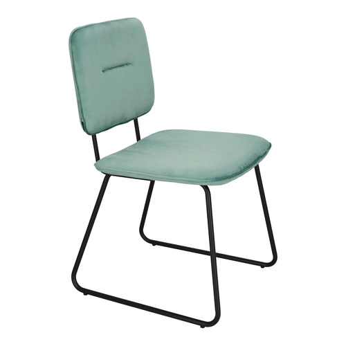 Krzesło tapicerowane Adele Intesi welurowe na płozach szare nowoczesne do jadalni i salonu