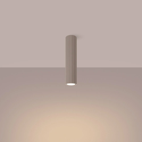 Plafon sufitowy KARBON 30 nowoczesny beżowy aluminium do salonu i kuchni SOLLUX