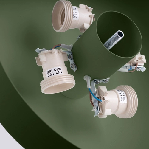 Plafon sufitowy OMIQ okrągły zielony oliwkowy nowoczesny do salonu i sypialni SOLLUX