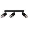 Lampa sufitowa Flin listwa czarny 3x15W  GU10 klosz czarny+złoty