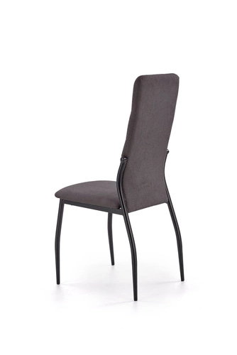 Krzesło tapicerowane Intesi Stagy szare nowoczesne do jadalni i kuchni na czarnych nogach