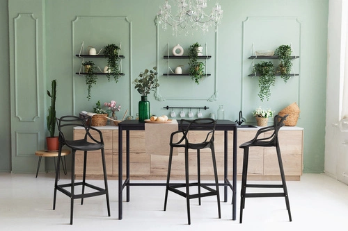 Hoker Lexi biały nowoczesny z oparciem do kuchni i jadalni z tworzywa sztaplowany 75 cm D2.DESIGN