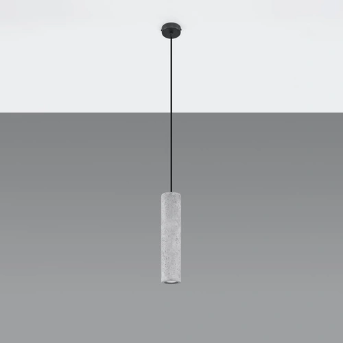 Lampa wisząca LUVO szara betonowa tuba nowoczesna nad wyspę do kuchni i salonu