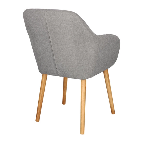Krzesło tapicerowane Emilia szare z podłokietnikami do jadalni i salonu skandynawskie Actona