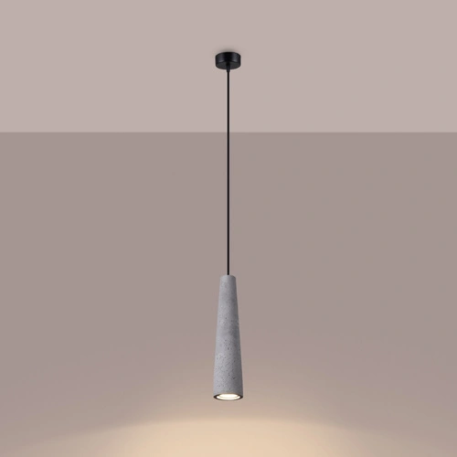 Lampa wisząca betonowa ELECTRA szara loftowa do salonu i kuchni nad wyspę 125 cm