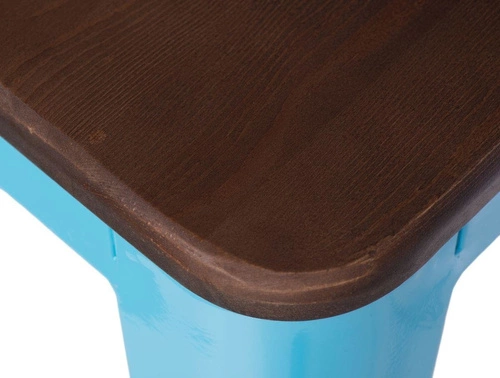 Hoker Paris Wood 65 cm industrialny bez oparcia do wyspy kuchennej niebieski orzech D2.DESIGN